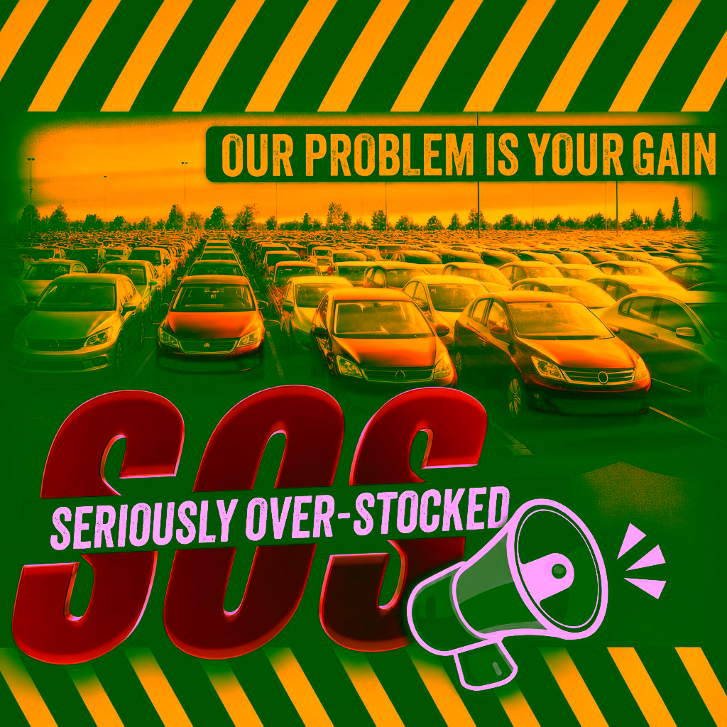 S.O.S. We are seriously overstocked. Our problem is your gain.
